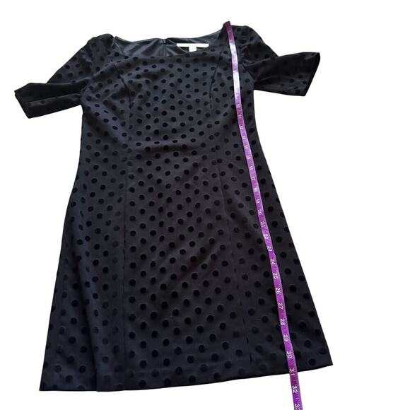 Lauren Conrad Dress Women's Sz 4 jacquard velvet dot Cocktail Short Sleeve Party - Picture 5 of 11